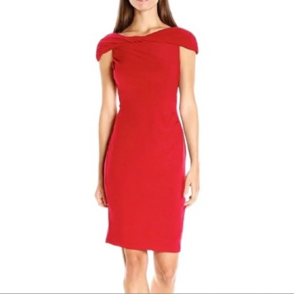 Adrianna Papell Off the Shoulder Sheath Dress - Picture 2 of 6